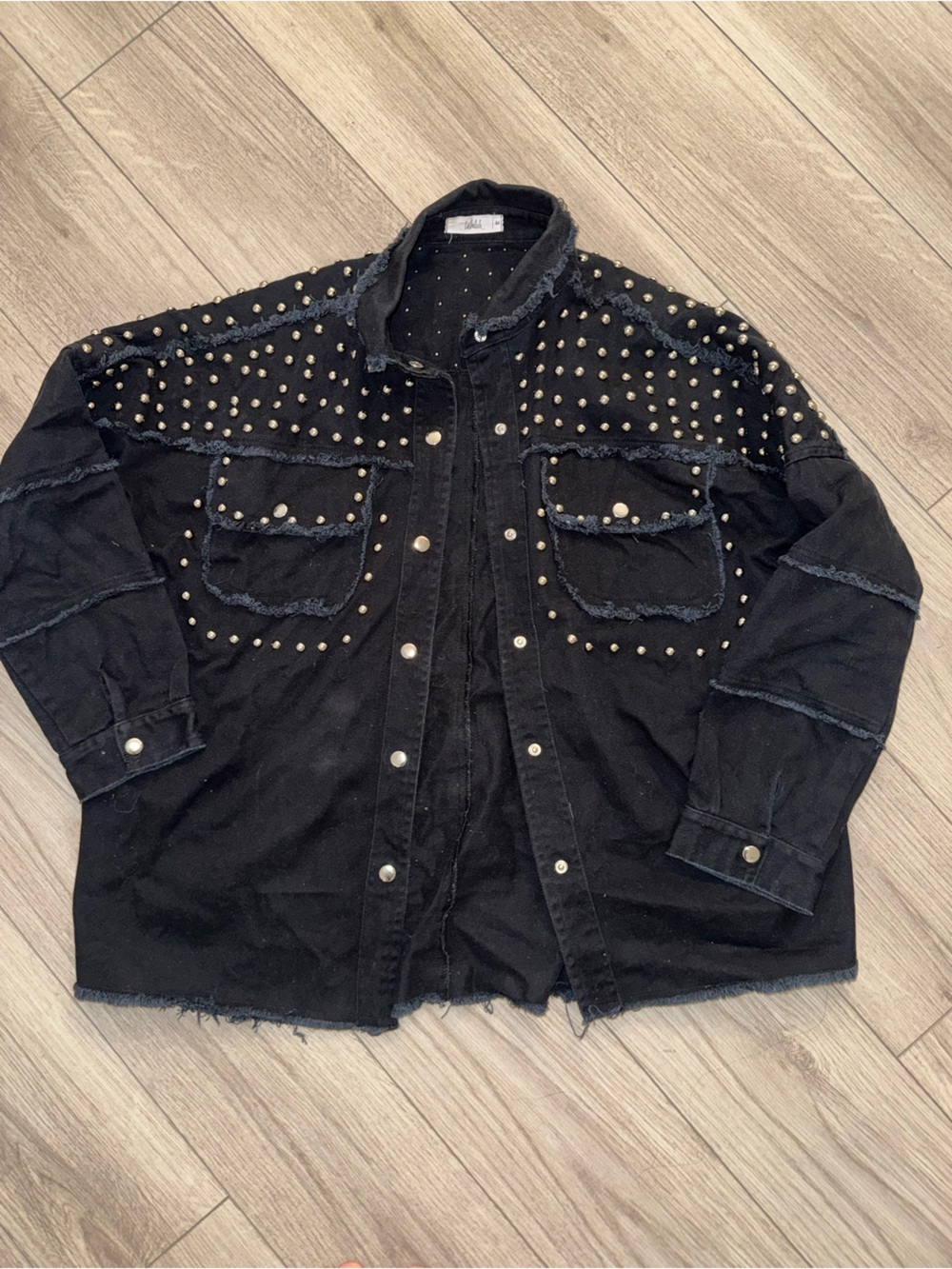 TALULAH Black Studded Denim Jacket